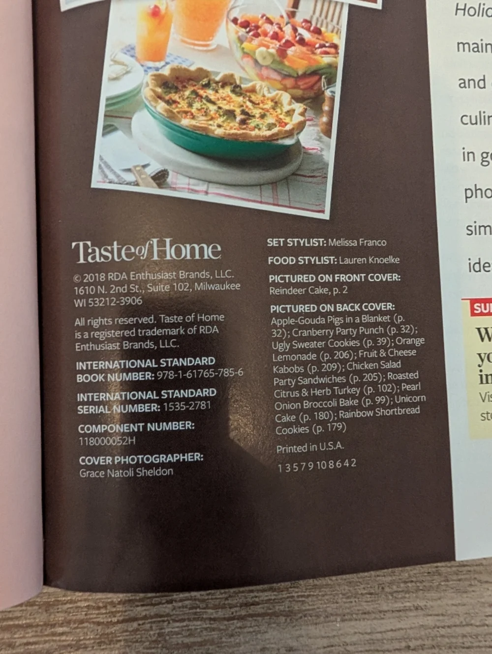 Taste of Home Holiday & Celebrations 2018 Cookbook‎ - Hardback